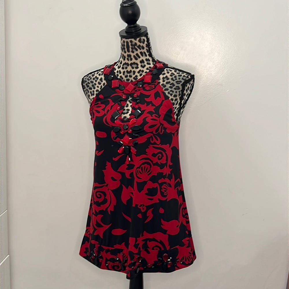 Red and black blouse by INC